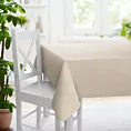 Obrus szyty kremowy z miękkiej półmatowej tkaniny welwetowej