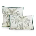 Poszewka COLONI z bawełny z nadrukiem palm z kontrastującą wypustką na brzegach