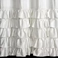 Zasłona welwetowa biała zdobiona falbanami i lśniącymi akcentami 140x250 cm taśma - CARLI