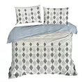 Pościel 160x200 cm bawełniana kolor jasnokremowy, jasnoniebieski z wzorem geometrycznym DIVA 6 Diva Line