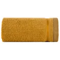 Ręcznik do rąk 30x50 cm bawełniany kolor ciemnożółty z bordiurą w paski 500 g/m2 ABBIE