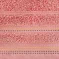 Ręcznik kąpielowy 70x140 cm bawełniany kolor koralowy z ozdobnym stębnowaniem 500 g/m2 POLA