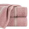 Ręcznik kąpielowy 70x140 cm bawełniany kolor pudrowy w kontrastujące pasy 500 g/m2 TRIS
