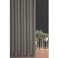 Zasłona szyta na taśmie 5 cm ciemnobrązowa z gładkiej tkaniny typu dimout