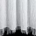 Zasłona biała zdobiona lśniącymi delikatnymi frędzlami 140x250 cm przelotka - Eva Minge