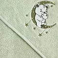 Ręcznik kąpielowy 100x100 cm bawełniany kolor miętowy z kapturem i aplikacją misia 450 g/m2 BABY 74