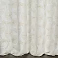 Zasłona biało, złota ze wzorem liści, zaciemniająca 140x300 cm taśma - MARIGOLD