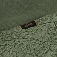 Koc 150x200 oliwkowy z miękkiego polaru ze strukturą baranka TEDY Eurofirany Premium