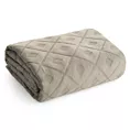 Narzuta ciemnobeżowa 200x220 cm z geometrycznym wzorem wykonana techniką hot press ALARA 6 Design 91