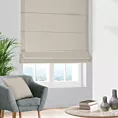 Roleta rzymska jasnobeżowa z gładkiej tkaniny zaciemniającej typu dimout