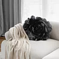 Okrągła poszewka o średnicy 40 cm czarna z ozdobnym kwiatem 3D FLORES 6