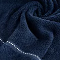 Ręcznik kąpielowy 50x90 cm bawełniany kolor granatowy o ryżowej strukturze ze stebnowaniem i welwetową bordiurą 500 g/m2 SALADO