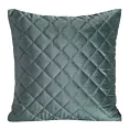 Poszewka na poduszkę 45x45 cm welwetowa ciemnomiętowa pikowana metodą tradycyjnego szycia RIA 1 Eurofirany Premium