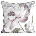 Poszewka na poduszkę 60x60 cm welwetowa, biało zielona z motywem roślinnym z wypustką na brzegach ROSALIA Eurofirany Premium