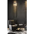 Kinkiet - lampa wisząca do salonu transparentna , srebrna DANA ścienna z szklanymi zawieszkami