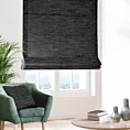 Roleta rzymska czarna z szenilowej tkaniny z dodatkiem połyskującej nici