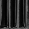 Zasłona szyta na taśmie 5 cm czarna z tkaniny welwetowej w pionowe prążki, wykończona obciążnikiem