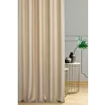 Zasłona szyta na taśmie 5 cm beżowa z miękkiej tkaniny o naturalnym splocie w stylu ekologicznym