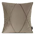 Poszewka na poduszkę 45x45 cm welwetowa beżowa z geometrycznym przeszywanym wzorem NALA 1 Eurofirany Premium
