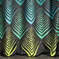 Zasłona welwetowa czarno, turkusowa z wzorem geometrycznym 140x270 cm taśma - ANGELINA