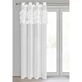 Firana biała z etaminy zdobiona falbanami 140x250 cm przelotka SAMI