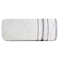 Ręcznik do rąk 30x50 cm bawełniany kolor biały z bordiurą podkreśloną żakardowymi paseczkami 480 g/m2 KORAL