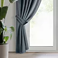 Zasłona welwetowa grafitowa, troczek w zestawie140x300 cm taśma - ANTARA