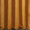 Zasłona szyta na taśmie 5 cm musztardowa z miękkiej tkaniny szenilowej o wyraźnym splocie z efektem melanżu