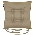 Poduszka na krzesło dwustronna 40 x 40 x 8 cm welurowa ciemnobeżowa ADORE