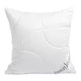 Poduszka 40 x 40 cm biała z wypełnieniem z lekkich kulek z włókna poliestrowego PLATINUM