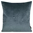 Poszewka na poduszkę 45x45 cm welwetowa kolor ciemnomiętowy z wytłaczanym wzorem liści miłorzębu VELVET 58 Eurofirany Premium