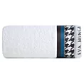 Ręcznik do rąk 30x50 cm bawełniany kolor biały z designerską bordiurą 485g/m2 EVA 8 Eva Minge