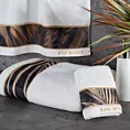 Ręcznik kąpielowy 50x90 cm bawełniany kolor biały,beżowy z designerską bordiurą 500 g/m2 Eva Minge