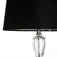 Lampa stołowa do salonu czarna ROBI z kryształową podstawą i matowym abażurem