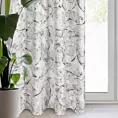 Zasłona biało, szampańska z metalicznym nadrukiem egzotycznych liści z welwetu 135x250 przelotka - ODETA