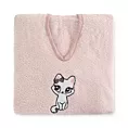 Ponczo kąpielowe dziecięce 60x120 cm bawełniane kolor różowy z aplikacją kotka 310 g/m2 BABY 72 Eurofirany