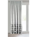 Zasłona welwetowa srebrna zdobiona falbanami 140x270 cm taśma - DANI