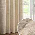 Zasłona beżowa zdobiona nicią szenilową z tkaniny szyfonowej 135x270 taśma - REINA - Eva Minge