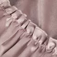 Zasłona welwetowa pudrowo różowa zdobiona falbanami 140x270 cm taśma - CHARLOTTE