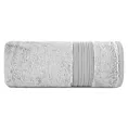 Ręcznik do rąk 30x50 cm bawełniany kolor srebrny zdobiony bordiura w paski 550 g/m2 AURA