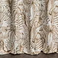 Zasłona biało, beżowa z nadrukiem egzotycznych liści, welwetowa 140x270 cm taśma/szelki - SABA