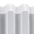 Firana biała z gładkiego mlecznego woalu wykończona szwem obciążającym VIOLET 150x280 cm fala 1:2