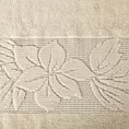 Ręcznik kąpielowy 70x140 cm bawełniany kolor beżowy z wytłaczaną bordiurą w kwiaty 500 g/m2 ROSE