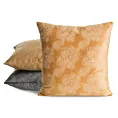 Poszewka na poduszkę 45x45 cm z miękkiego welwetu pomarańczowa z nadrukiem liści palmy VELVET 74 Eurofirany Premium