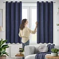 Zasłona granatowa z tkaniny welurowej 140x180 cm przelotka - Dora