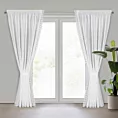 Komplet 2 szt. firan białych zdobionych na brzegach subtelną koronką  140x270 cm taśma SUZAN