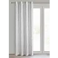 Zasłona biało, srebrna z aksamitnego welwetu zdobiona przecieranym nadrukiem 140x250 cm przelotka - ARNITA