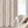 Zasłona beżowa z matowej tkaniny z efektem melanżu 140x250 cm przelotka - ADELINA