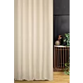 Zasłona szyta na taśmie 5 cm jasnobeżowa z tkaniny w stylu eko i efektem melanżu