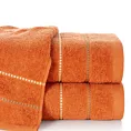 Ręcznik do rąk 30x50 cm bawełniany kolor pomarańczowy z kontrastującymi paseczkami 500 g/m2 SUZI